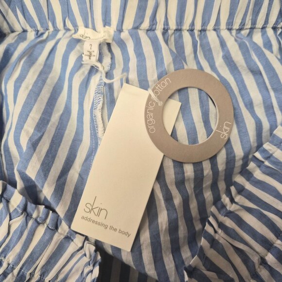 Skin 100% Organic Cotton Striped Shorts Size 2 Resortwear Quiet Luxury Clean Gir - Picture 5 of 8